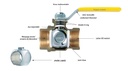 ROBINET TOURNANT SPHERIQUE GAZ F/F 1"1/2 PASSAGE TOTAL / 5 BAR NF078 ROB564