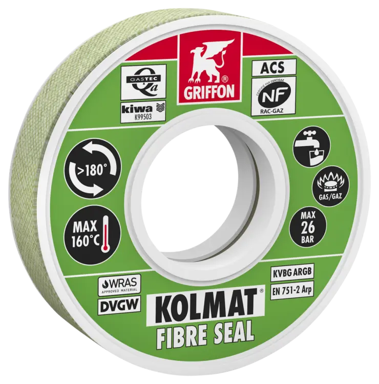BANDE D'ETANCHEITE POUR RACCORD FILETE KOLMAT FIBRE SEAL RL 12MM X 15M EN751-2 NF540