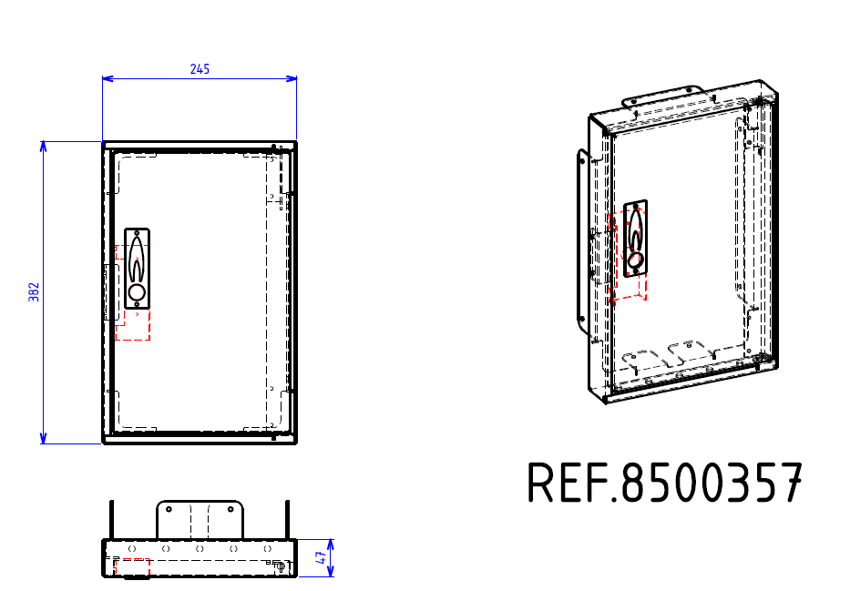 PORTE ALUMINIUM DE REPARATION DE COFFRET S2200 8500357
