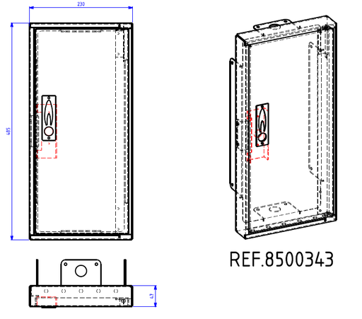 [8500343] PORTE ALUMINIUM DE REPARATION DE COFFRET S22 HAUT 8500343